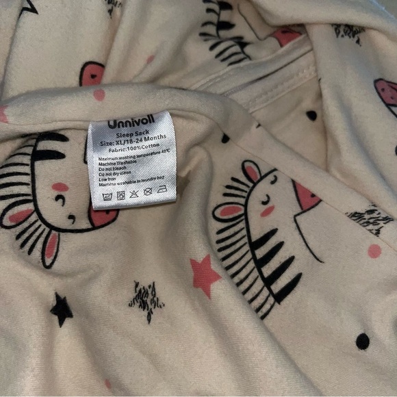 unnivoll Baby Sleep Sack xl 18 -24 Months 100% Cotton zebra print - Picture 3 of 3